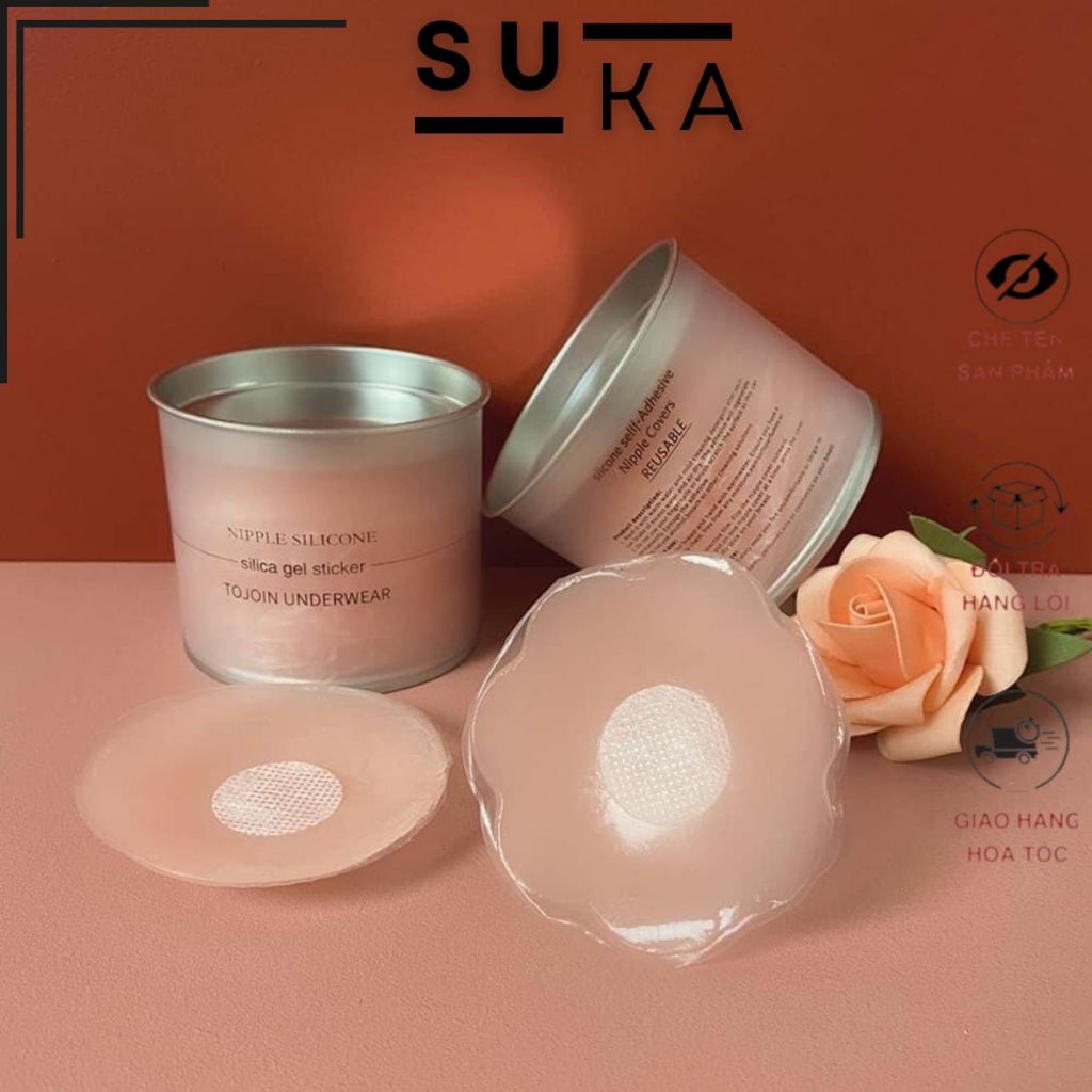 Miếng Dán Ngực Silicon Siêu Mỏng Hộp 5 cặp sử dụng nhiều lần 0123