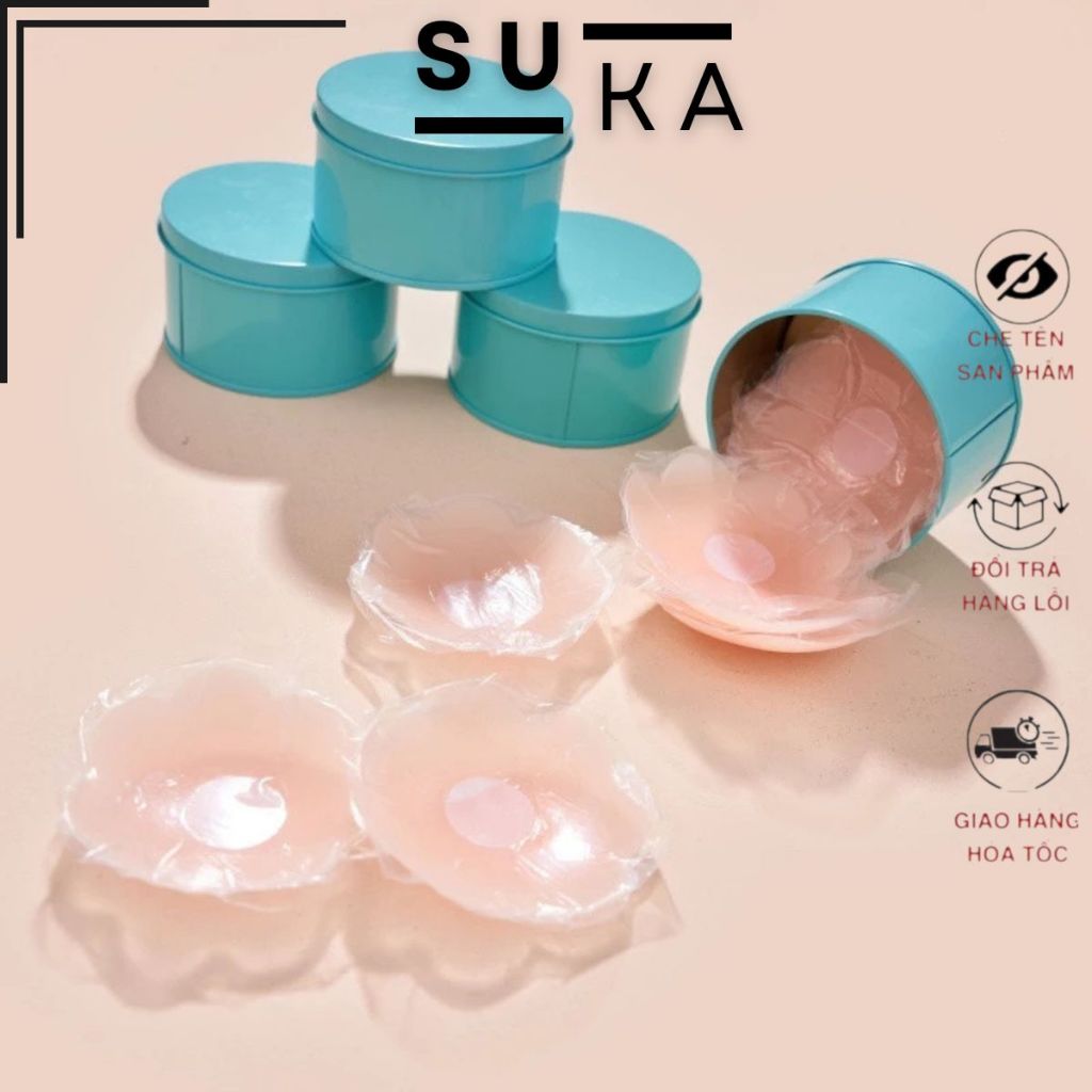 Miếng Dán Ngực Silicon Siêu Mỏng Hộp 5 cặp sử dụng nhiều lần 0122