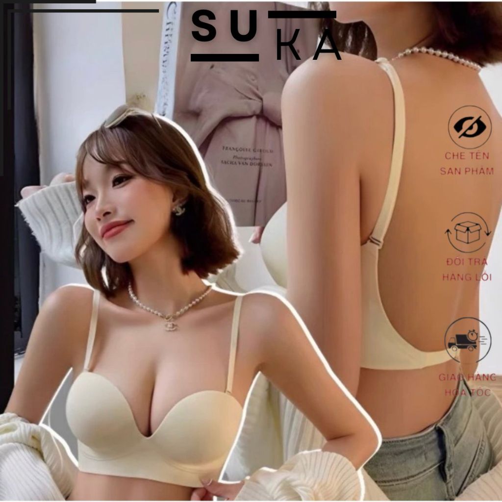Áo ngực mặc hở lưng không gọng nâng ngực đệm dày 5cm tạo khe quyễn rũ 2946