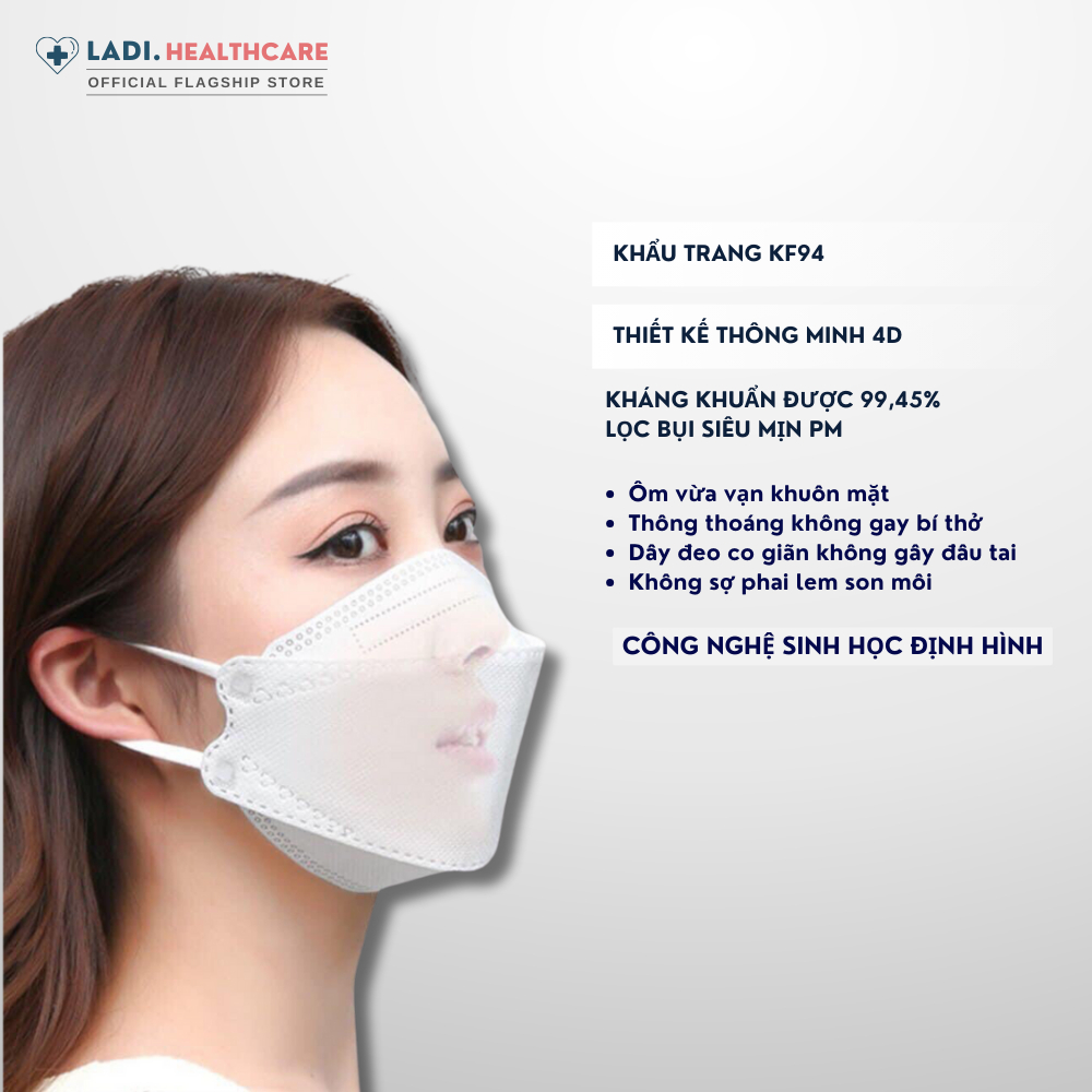 Khẩu trang KF94 YOKI 4 lớp Chống Bụi Mịn, Kháng Khuẩn hàng cao cấp Hàn Quốc