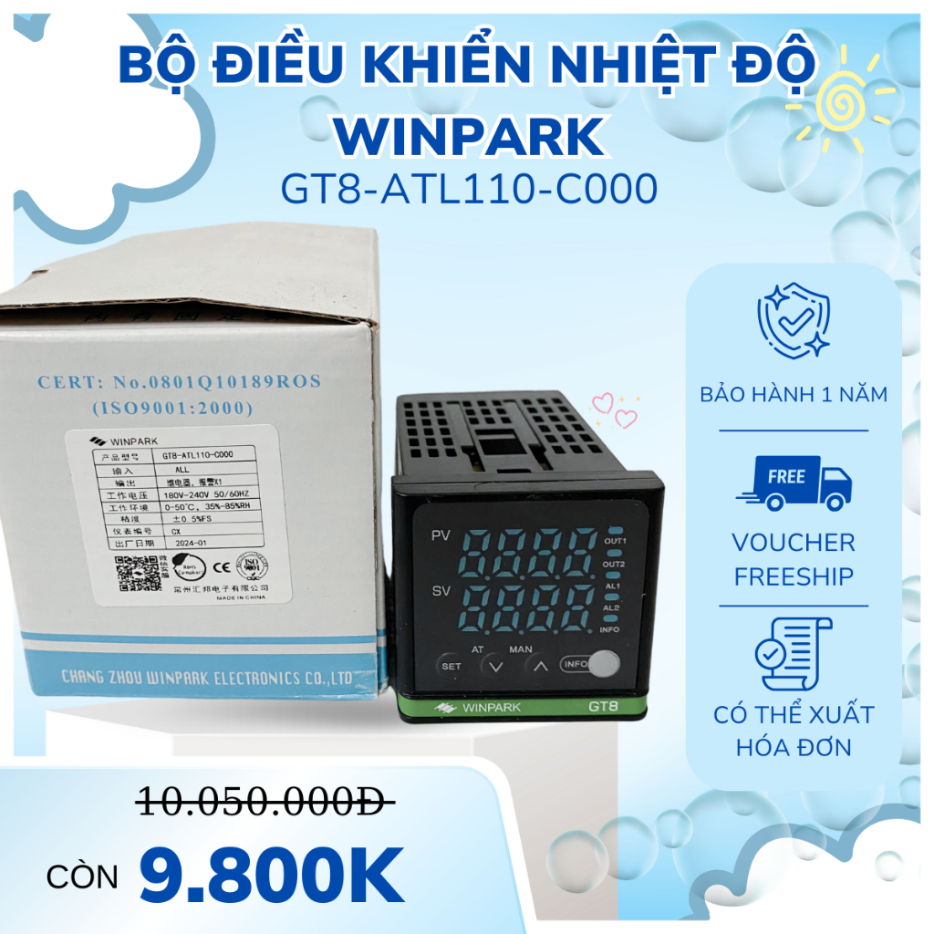 [HÌNH THẬT] Bộ điều khiển nhiệt độ Winpark GT8-ATL110-C000 | Shopee ...