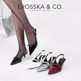 Erosska - Giày cao gót nữ mũi nhọn phối nơ kiểu dáng thanh lịch màu đen cao 5cm - EH049