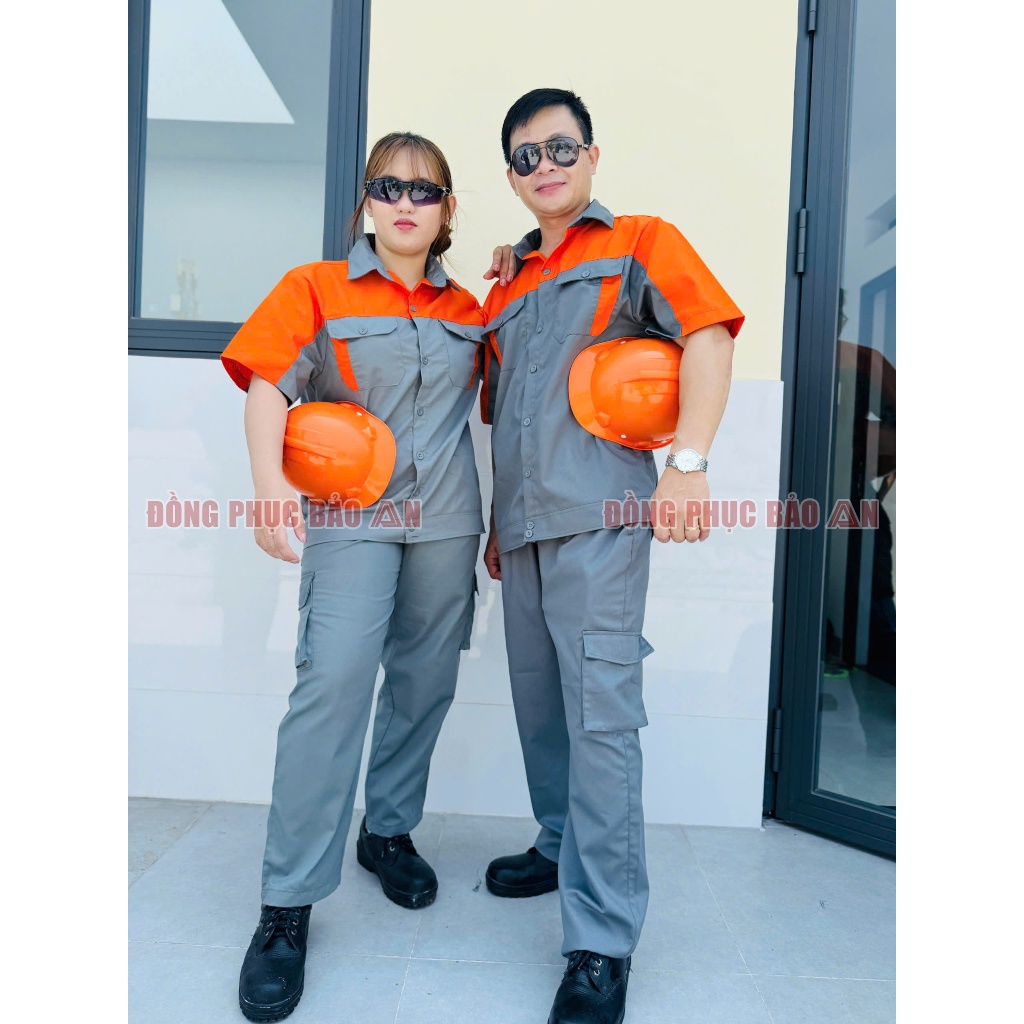Quần Áo Bảo Hộ Lao Động Kaki TAY NGẮN Nhiều Màu- Vải Bền Cho Kỹ Sư, Công Nhân , Thợ Sửa Chữa