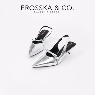 Erosska - Giày cao gót nữ mũi nhọn phối nơ kiểu dáng thanh lịch màu đen cao 5cm - EH049