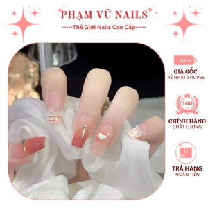 Nail Box Móng Tay Giả Bộ 24 Móng Đa Dạng Mẫu Mã Kèm Dụng Cụ Gắn Móng