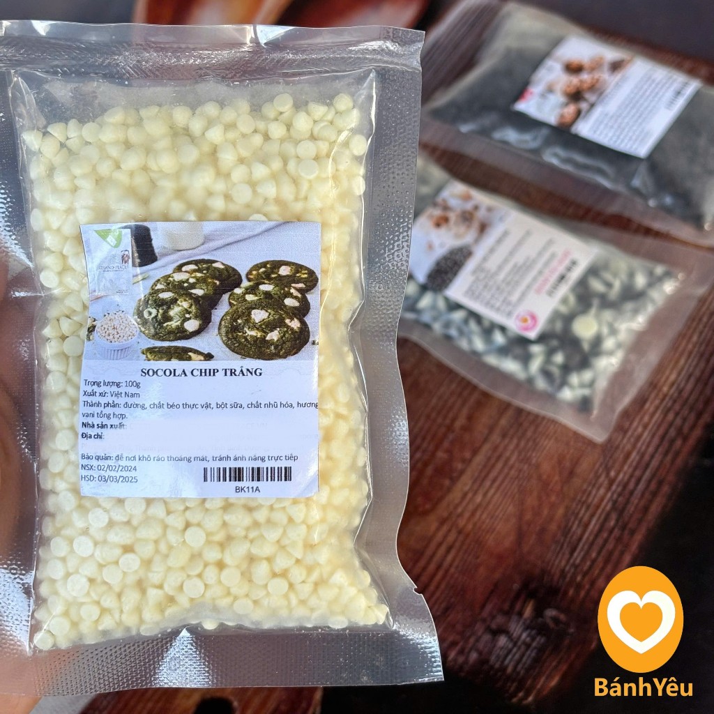 Socola chip trắng tranh trí bánh CHIA lẻ 100g