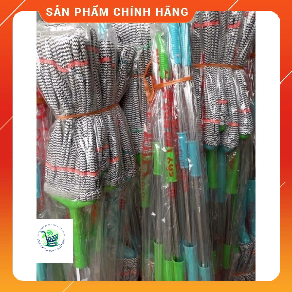 Cây Lau Nhà trợ lực vắt - Chổi lau nhà vắt tay trợ lực (bảo hành cong móp khi bận chuyển - đồng kiểm) - Bảo Hành