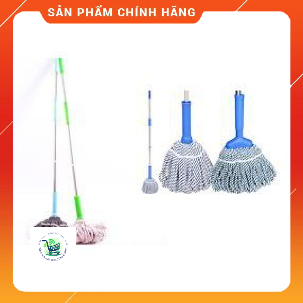 Cây Lau Nhà trợ lực vắt - Chổi lau nhà vắt tay trợ lực (bảo hành cong móp khi bận chuyển - đồng kiểm) - Bảo Hành
