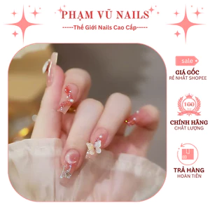 Bộ 24 Móng Tay Giả Làm Đẹp Nail Móng Giả Tặng Kèm Keo Và Dụng Cụ Gắn Móng