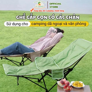 Ghế ngả lưng camping dã ngoại khung chịu lực, ghế gấp gọn ngủ văn phòng dã ngoại có gác chân