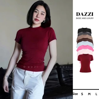 [BẢN CẢI TIẾN] Áo thun nữ cổ tròn DAZZI vải COTTON MỊN,Áo thun babytee form ôm, Áo thun nữ đẹp co dãn 4 chiều.