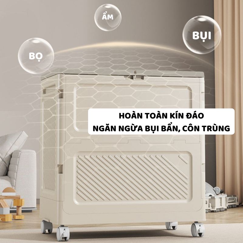 Hộp Đựng Đồ Chơi Gấp Gọn ENODA HOME, Thùng Đựng Đồ Đa Năng Dung Tích Lớn, Có Bánh Xe 360 Di Chuyển Dễ Dàng Q043