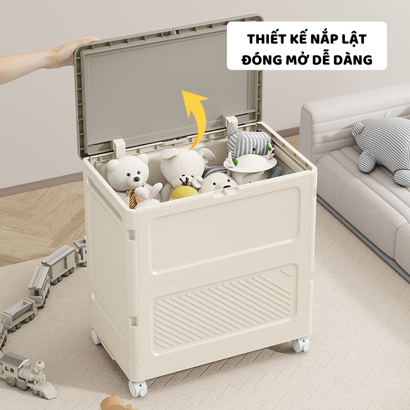 Hộp Đựng Đồ Chơi Gấp Gọn ENODA HOME, Thùng Đựng Đồ Đa Năng Dung Tích Lớn, Có Bánh Xe 360 Di Chuyển Dễ Dàng Q043