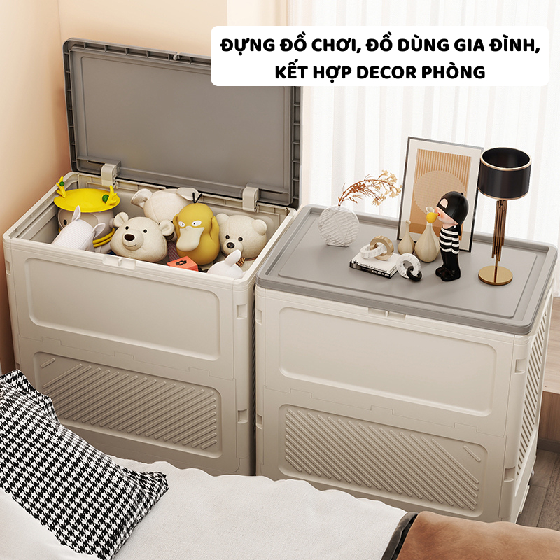 Hộp Đựng Đồ Chơi Gấp Gọn ENODA HOME, Thùng Đựng Đồ Đa Năng Dung Tích Lớn, Có Bánh Xe 360 Di Chuyển Dễ Dàng Q043