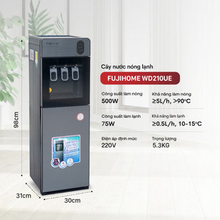 Cây nước nóng lạnh bình âm FUJIHOME WD210UE - làm lạnh chip điện tử - BH 24 tháng, tiết kiệm điện