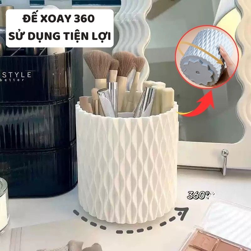 Hộp Đựng Cọ Trang Điểm Thông Minh ENODA HOME, Ống Đựng Mỹ Phẩm, Giá Đựng Mỹ Phẩm Chống Bụi R015