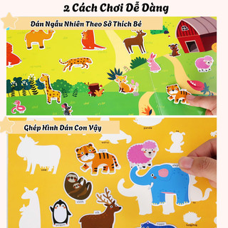 Sách Sticker Bóc Dán Đa Dạng Chủ Đề Có Thể Sử Dụng Lại Nhiều Lần Thiết Kế Quai Sách Có Thể Gấp Gọn Mang Theo Dành Cho Bé