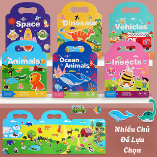 Sách Sticker Bóc Dán Đa Dạng Chủ Đề Có Thể Sử Dụng Lại Nhiều Lần Thiết Kế Quai Sách Có Thể Gấp Gọn Mang Theo Dành Cho Bé