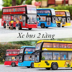 Mô hình đồ chơi xe bus 2 tầng âm thanh đèn mở cửa