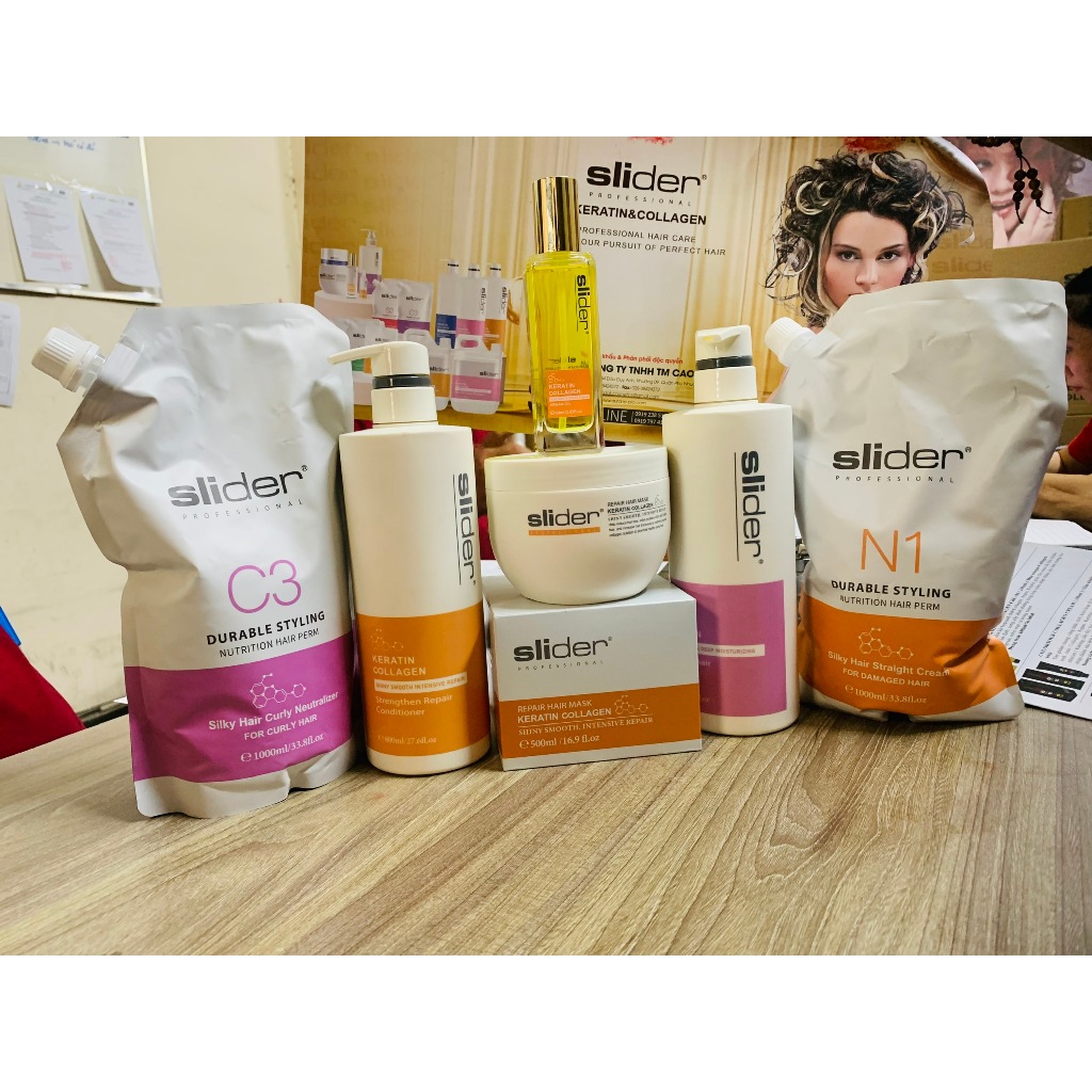 Xịt dưỡng Siêu Bóng siêu mềm mượt tóc SLIDER Tinh chất Keratin Collagen tái tạo Argan oi [ Madein Ý 250ml ]