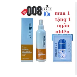Xịt dưỡng Siêu Bóng siêu mềm mượt tóc SLIDER Tinh chất Keratin Collagen tái tạo Argan oi [ Madein Ý 250ml ]