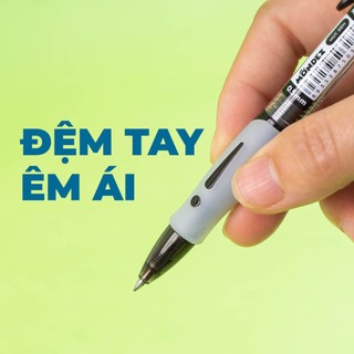 Hộp 10 Bút Gel Bấm Có Ruột Gel Thay Thế, Bút Gel Béo MONDEZ Ngòi 0.5mm Mực Xanh Đen Viết Siêu Trơn, Không Gai M15008