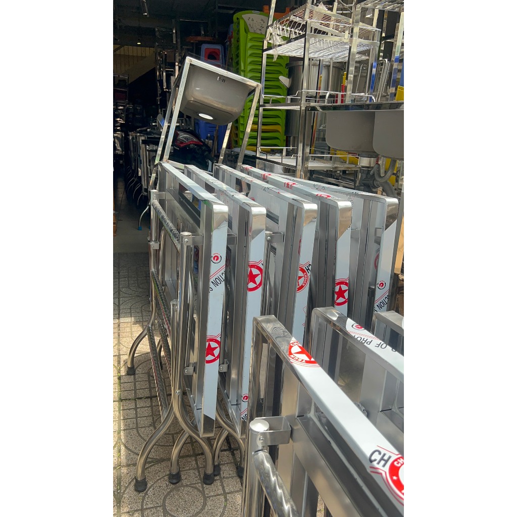 BÀN INOX 201 GẤP GỌN LÁNG BÓNG SIÊU BỀN ĐẸP