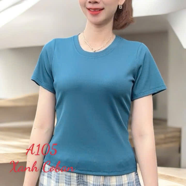 Áo thun nữ tay ngắn chất vải thun tăm mềm, mịn và co giãn 4 chiều Mã A105