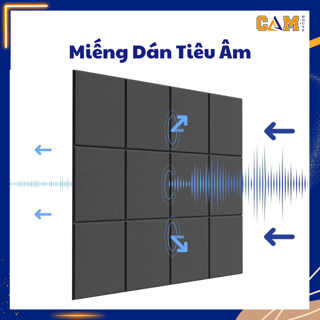 Tấm nỉ cách âm sợi Polyester hình vuông 30cm x 30cm trơn có sẵn keo ...