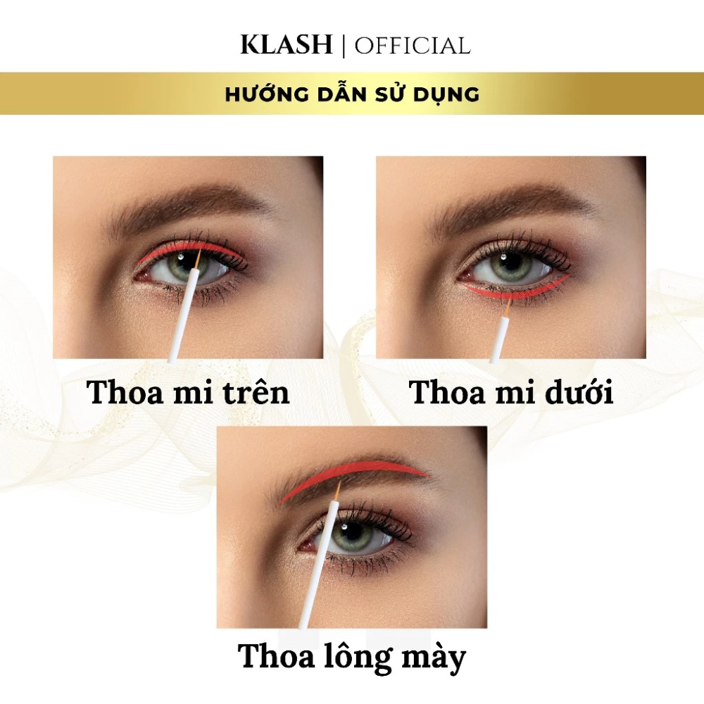 Ảnh Dưỡng mi Klash Natural Eyelash Essence 3ml hỗ trợ mọc dài mi và mày, cong vút chắc khỏe tự nhiên 4