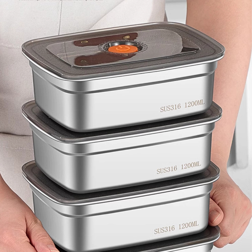 Hộp đựng thực phẩm đa năng bằng inox, hộp bảo quản thực phẩm tủ lạnh an toàn tiện dụng