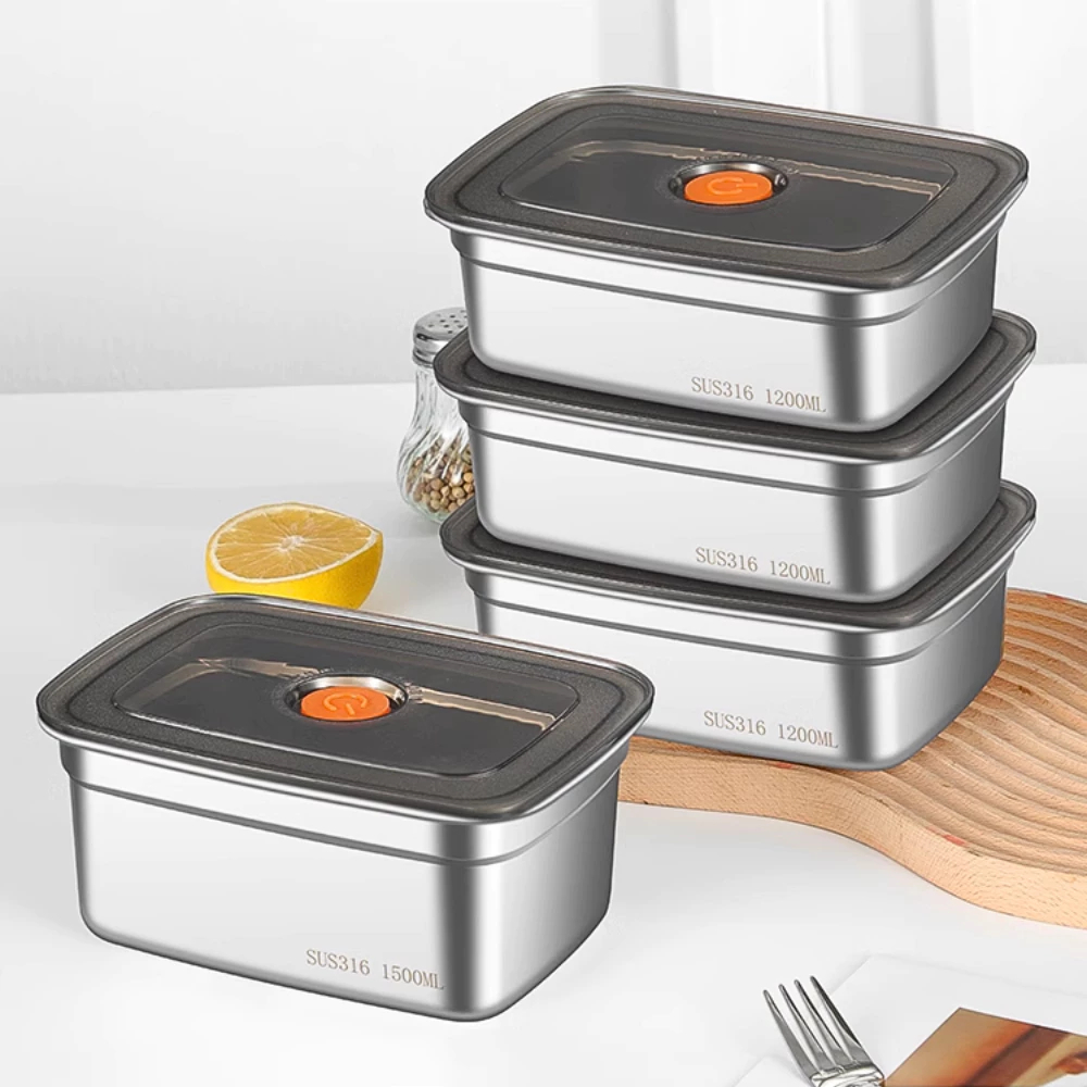 Hộp đựng thực phẩm đa năng bằng inox, hộp bảo quản thực phẩm tủ lạnh an toàn tiện dụng