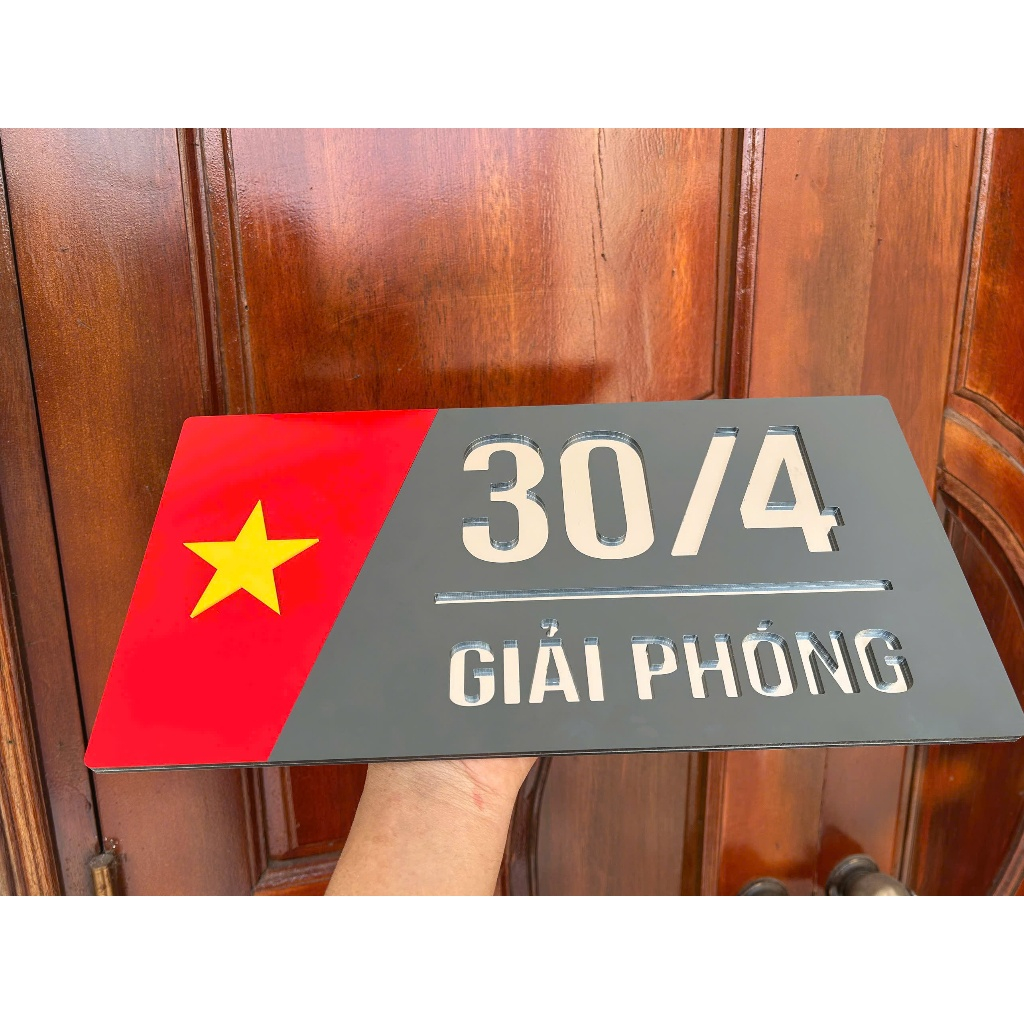 BẢNG SỐ NHÀ Alcorest + Mica CAO CẤP LÀM THEO YÊU CẦU màu gương trắng