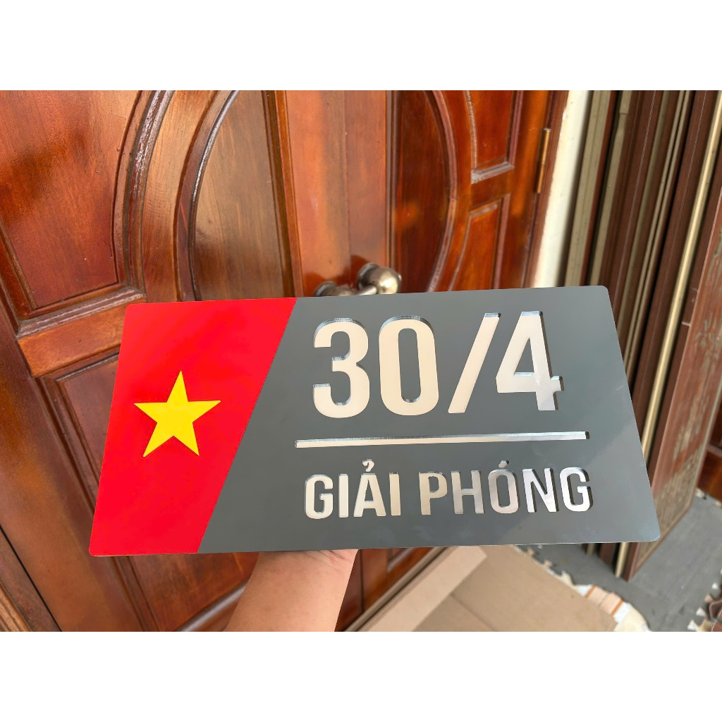 BẢNG SỐ NHÀ Alcorest + Mica CAO CẤP LÀM THEO YÊU CẦU màu gương trắng