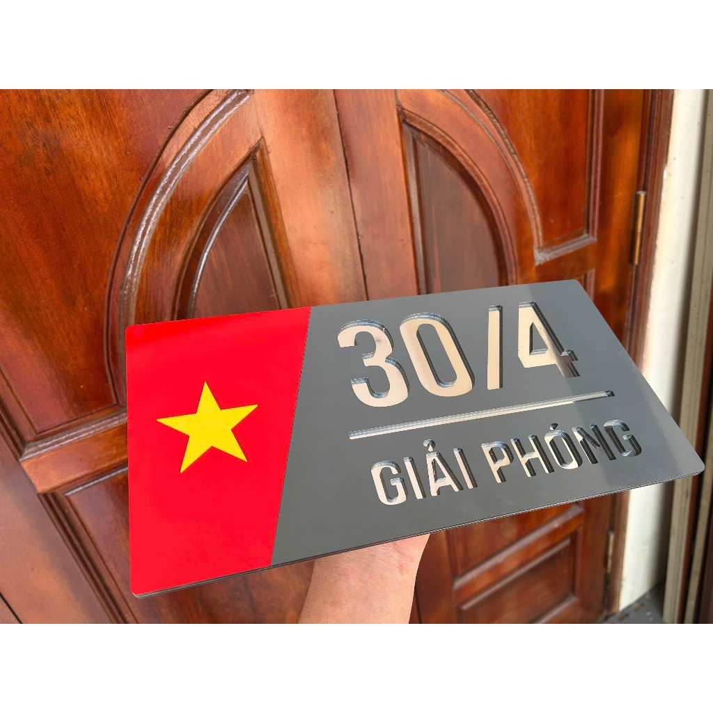 BẢNG SỐ NHÀ Alcorest + Mica CAO CẤP LÀM THEO YÊU CẦU màu gương trắng