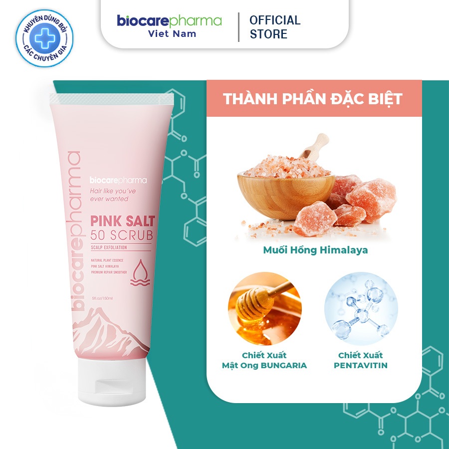 Ảnh Tẩy tế bào chết da đầu muối hồng Himalaya - Giảm bết - Kiềm dầu - Giúp phồng tóc - Giảm gàu - Biocarepharma - 150Gr. 3