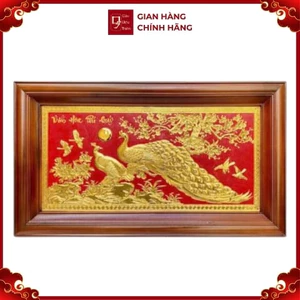 Tranh Đồng Phu Thê Viên Mãn , Mạ Vàng 24K - Cửu Diệu Thiên - THN331