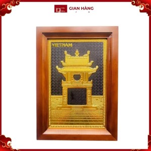 Tranh Đồng Khuê Văn Các , Mạ Vàng 24K ( 38x54cm ) - Cửu Diệu Thiên - THN260