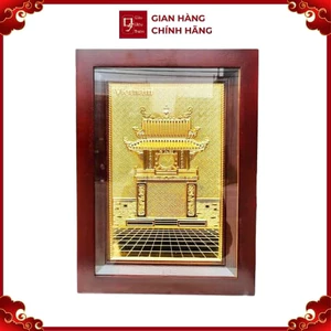 Tranh Đồng Khuê Văn Các , Mạ Vàng 24K ( 28x38cm ) - Cửu Diệu Thiên - THN261