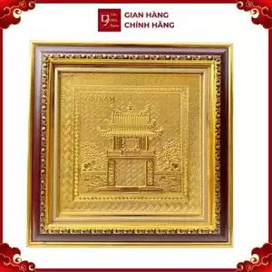 Tranh Đồng Khuê Văn Các , Mạ Vàng 24K ( 30x30cm ) - Cửu Diệu Thiên - THN262