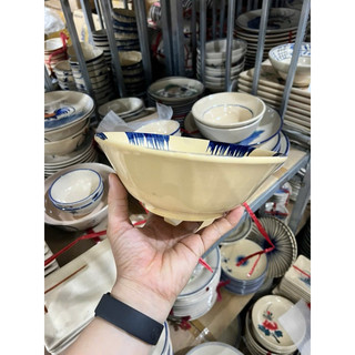 Tô Gốm Xưa Phết Xanh Nam Bộ - Tô Lỡ Tượng Size 19cm - Đựng Bún - Phở - Gốm Xưa Lái Thiêu Cho Người Hoài Niệm
