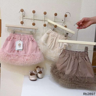 Chân váy kaki mix ren xếp tầng QCCC cho bé gái