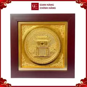 Tranh Đồng Khuê Văn Các , Mạ Vàng 24K ( 42x42cm ) - Cửu Diệu Thiên - THN265