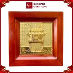 Tranh Đồng Khuê Văn Các , Mạ Vàng 24K ( 28x28cm ) - Cửu Diệu Thiên - THN266