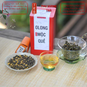Olong mộc quế ủ hương tự nhiên từ trà Olong Cầu đất đóng hủ thiếc đỏ 100gr không hương liệu