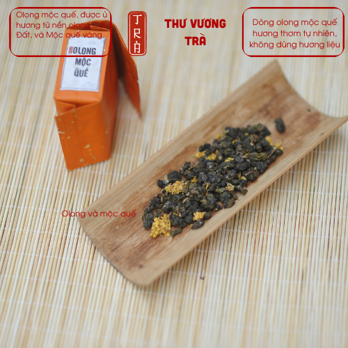 Olong mộc quế ủ hương tự nhiên từ trà Olong Cầu đất đóng hủ thiếc đỏ 100gr không hương liệu
