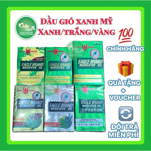 Dầu gió xanh con ó, vàng,trắng, mẫu mạ vàng Mỹ 2 nắp 24ml hàng CHUẨN