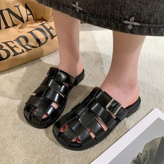 Dép sandal nữ quai hậu ,dép rọ nữ đế bệt Linhl Shop quai đan bản to mã 43