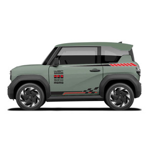 Tem 2 bên Sườn Xe Ô TÔ VF3 Xanh,Team Decal Oto, Team Decal Oto-Tem 2 bên sườn Cực Chất, Hàng 3 Lớp Chất Lượngg. chỉ đen