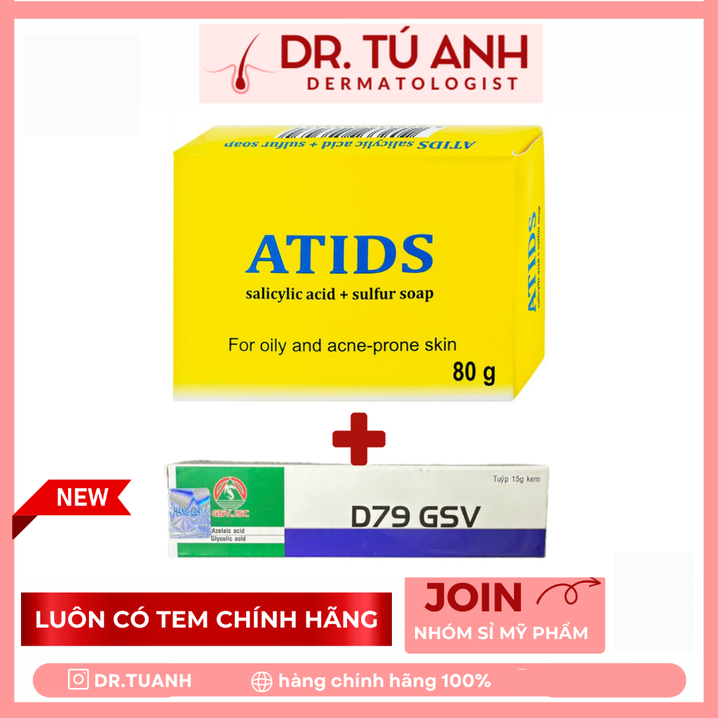[ CÔNG TY] Combo Atids và D79 gsv giảm mụn trứng cá, mụn lưng ngực, dày ...